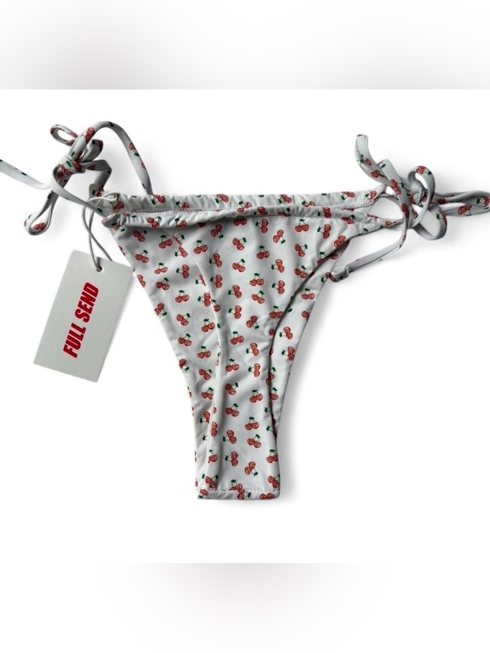 Sz M Full Send String Cherry Print Bikini Bottom - Picture 3 of 6